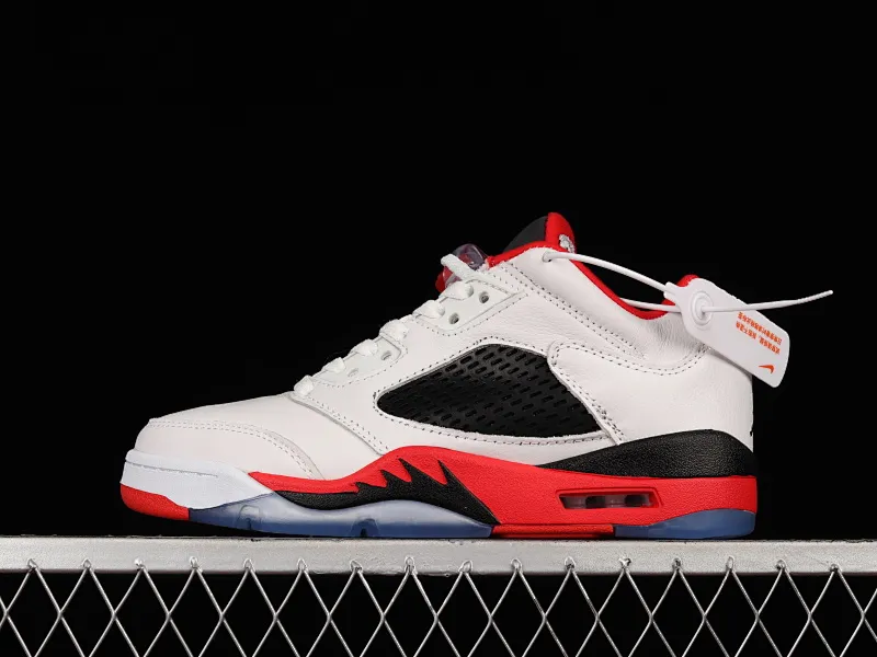 All categories Air Jordan Jordan series basketball shoes Air Jordan 5 Air Jordan 5 Low "Fire Red" AJ5 Joe 5 classic white and red low-top basketball shoes 314338-101